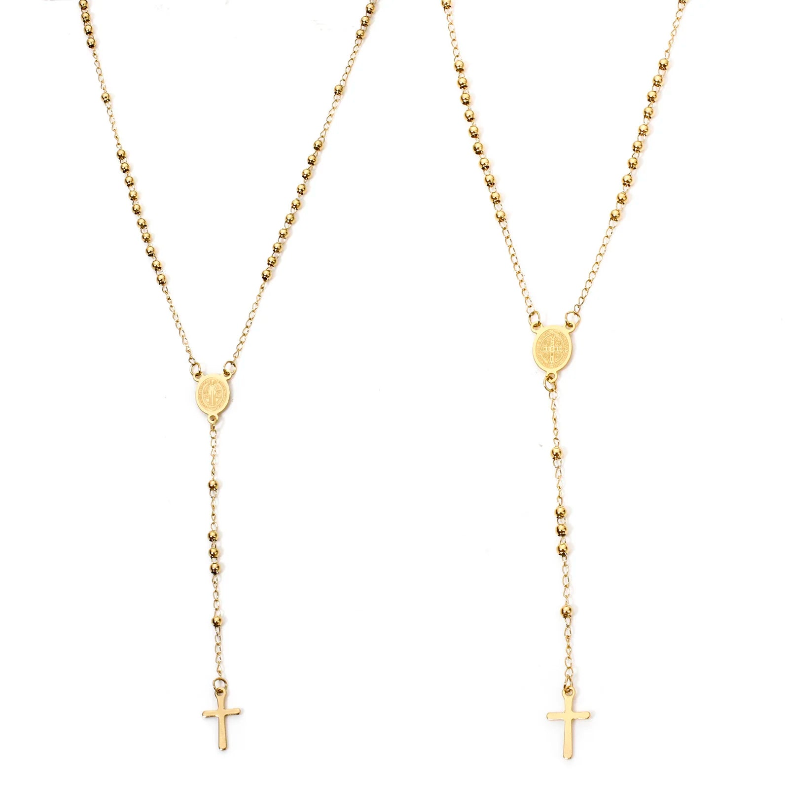 1 Piece Religious 304 Stainless Steel Prayer Beads Rosary Necklace