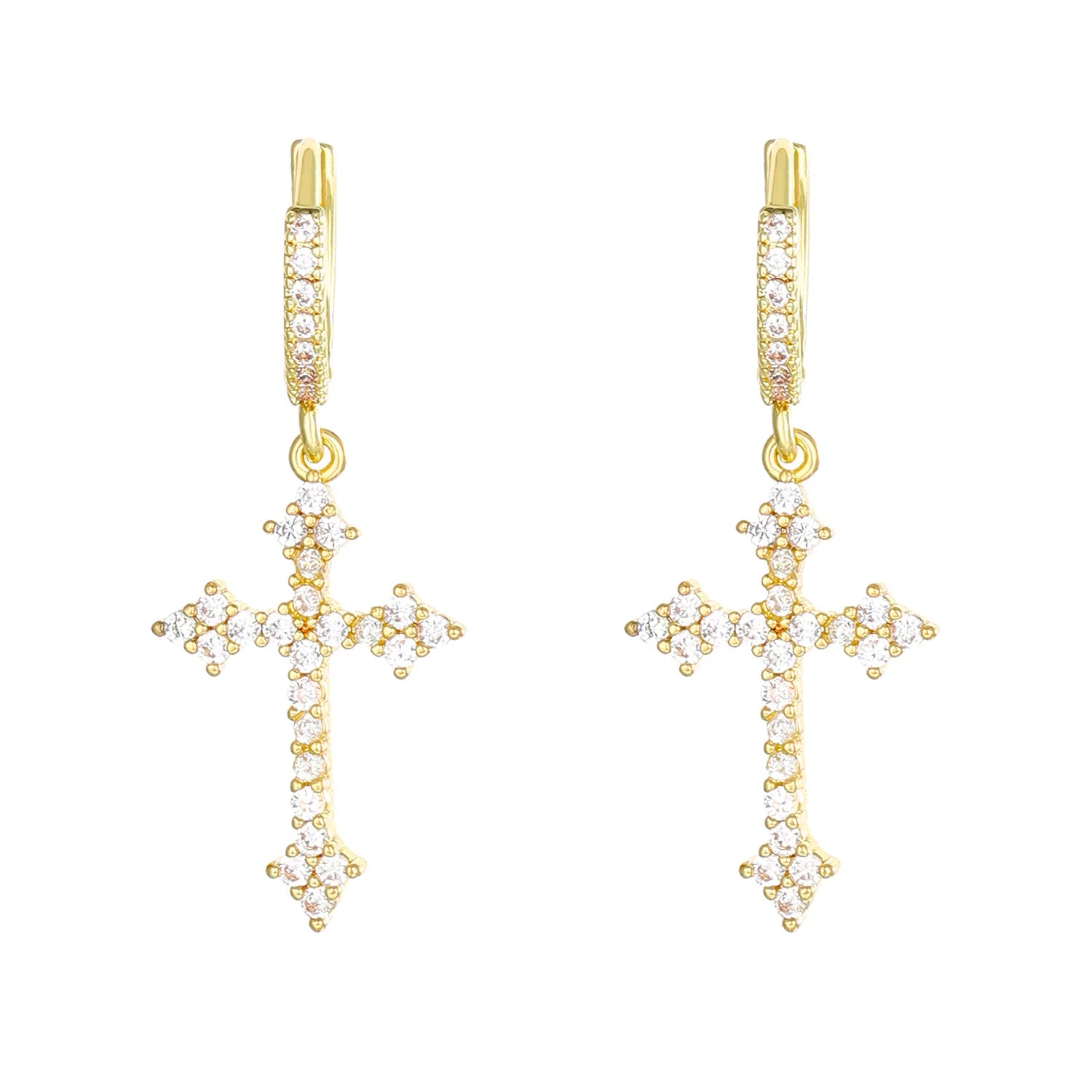 Rhinestone Cross Earrings Zircon Drop Earring for Women Grunge Earrings Jewelry
