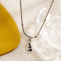 18K Gold Plated Conch Shell Pendant Necklace, Dainty Ocean Inspired Stainless Steel Necklace for Women, Summer Beach Jewelry